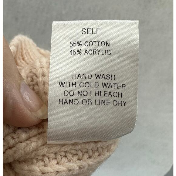 Mello Size Medium Sweater Turtle Neck Floral Embroidered Sleeves Knit Pink - Picture 9 of 9